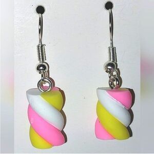 Hand crafted marshmallow dangle earrings